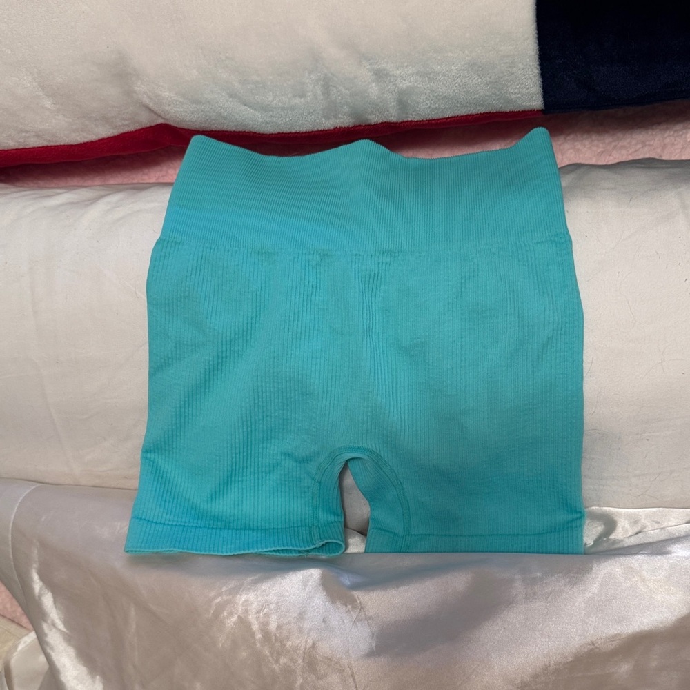 Women's Teal Ribbed Shorts